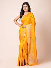 KAVVYA SOOTHING YELLOW SOFT & LIGHT WEIGHT CELEBRITY THEME WEAVING SILK SAREE - KAVVYA